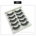 5 Pair 3d Faux Mink Eyelashes Private Label Eyelashes Package Box Natural Thick Fake Eyelashes